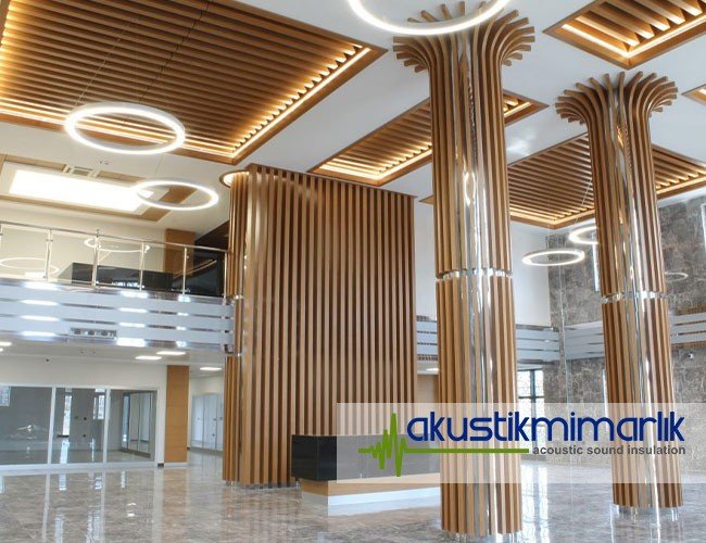 linear akustik ahşap panel
